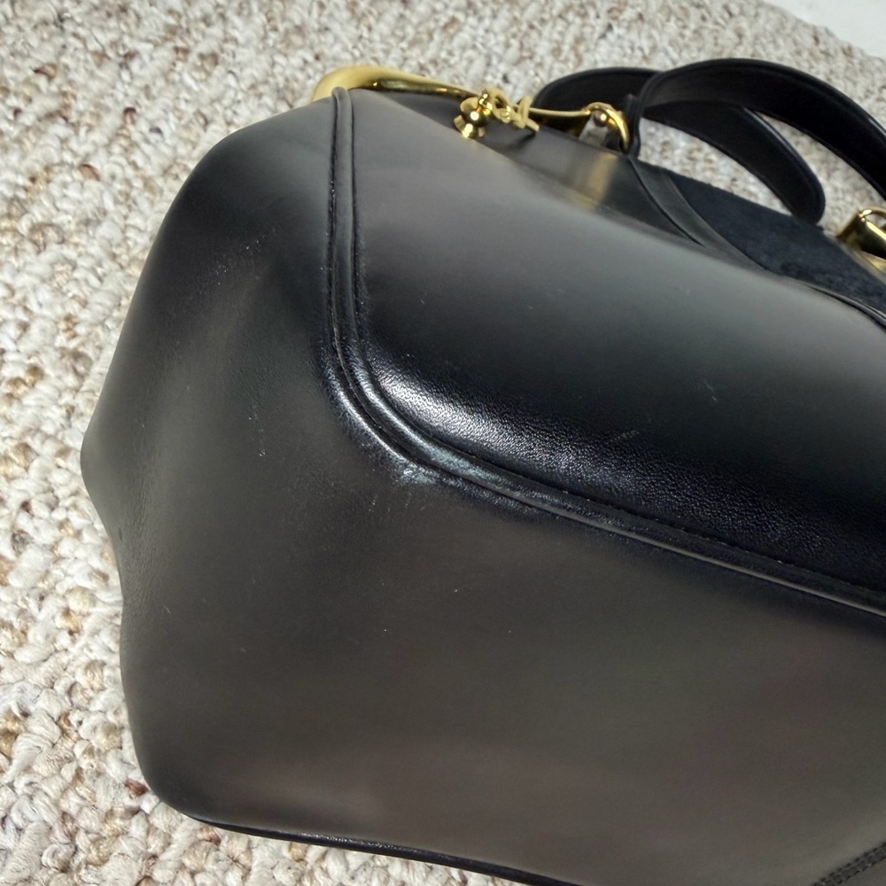 Roberta Di Camerino Black Velvet and leather Gold Satchel Authentic - Picture 6 of 10